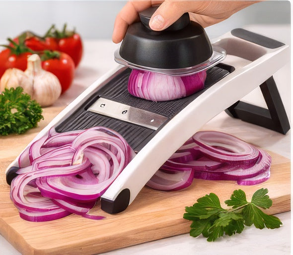 5-in-1 Vegetable Cutter & Slicer – Multifunctional Stainless Steel Kitchen Vegetable Chopper for Onion, Potato, Carrot & Salad